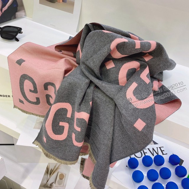 Gucci經典百搭款羊絨長巾披肩 古馳女款羊絨混紡圍巾  mmj1705